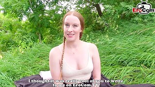 Outdoor creampie Date - german redhead teen slut meet and fuck POV pick up