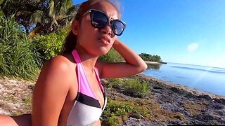 Thai GF sex on the beach in Philippines